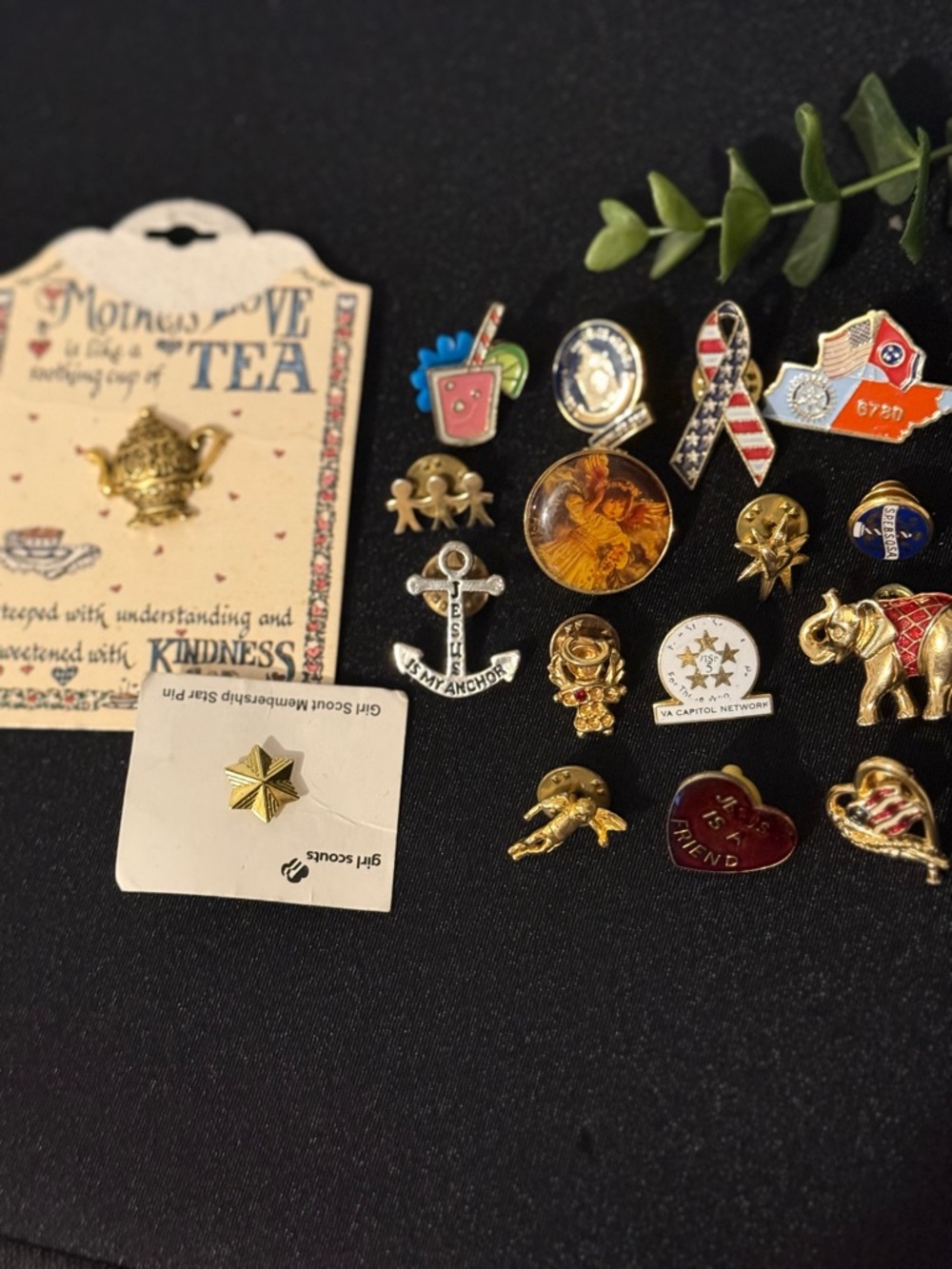 Assorted Vintage Enamel & Gold Tone Pins - Multicolor - Picture 3 of 7